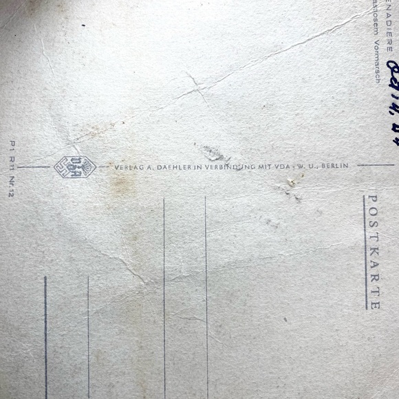 WW11 German postcard. Natzi emblem on back. Slightly damaged.Discounted price - Picture 4 of 6